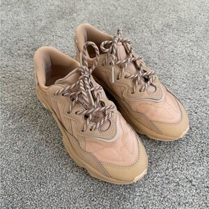 Adidas Tan Sneakers with Chunky Silhouette and Suede Upper